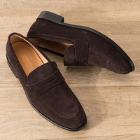 Mocassins Homme en Daim de Vache de Qualité Supérieure, Chaussures Élégantes et Confortables en Cuir Véritable pour Mariage et Fête
