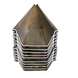 Estacas de chapa de aço laminadas a quente para construção, 400*100*10.5 em forma de U, forma Z, tamanho personalizado S275 S355