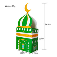Boîtes cadeaux en carton durables et réutilisables en forme de lune pour le Ramadan Kareem et l'Aïd Moubarak, pour les faveurs, les bonbons, les décorations de mariage et de mosquée, livraison rapide
