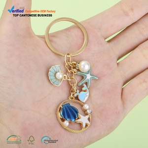 <span class=keywords><strong>Porte</strong></span>-clés en métal plaqué or personnalisés avec logo, thème <span class=keywords><strong>marin</strong></span>, motif goutte d'huile, pour souvenirs de plage - Product Image 1