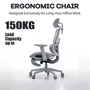Sedia da Ufficio Ergonomica con Capacità di Carico di 150KG per Persone Robuste e Alte, Schienale Alto e Supporto Rinforzato, Rotazione a 360° °   Regolabile in Altezza e Rotante - Product Image 1