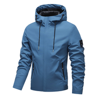 Blouson Bomber Homme Tendance 2025 à Col Montant et Capuche, Brodé, Fermeture Éclair, Style Coréen, Imperméable, pour Printemps Automne Décontracté