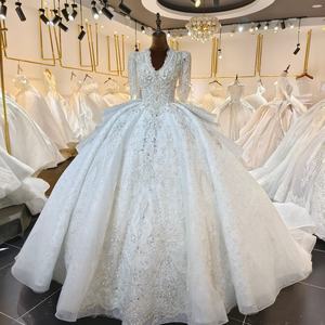 Lsml026 Modern Vintage Floral Print Appliques Wedding Dresses Pleated <b>Shiny</b> Mermaid/Trumpet Backless Bridal Gowns Vestidos De - Product Image 1