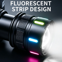 90 °   Linterna frontal ajustable de aleación de aluminio, 800lm, multifuncional, con zoom, resistente al agua, con tiras fluorescentes translúcidas