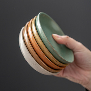Plat à sauce soja en céramique rond en grès, design minimaliste, passe au lave-vaisselle, assiette à dessert pour fête - Product Image 3