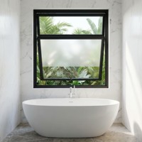 Ventanas Extra Grandes con Marco de Aleación de Aluminio y Vidrio Templado Fijo para Exteriores, Ventanas de Piso a Techo