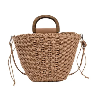 2023 Rural Style Women'S New Trendy Fashionable Woven Shoulder Casual Western Style Cross body Simple Versatile Straw Woven Bag