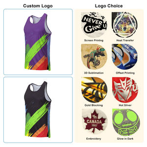 Camiseta Deportiva de Tirantes para Hombre, de Alta Calidad, 100% Poliéster, Impresión Digital, Secado Rápido, Transpirable, para Gimnasio y Fitness - Product Image 2