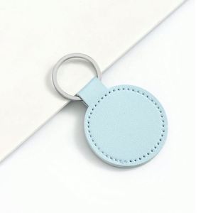 Round Pu Leather Keychains Blanks <b>Rings</b> Diy Craft Colorful <b>Key</b> Fob Kit for Purse - Product Image 5