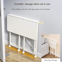Bureau pliable de haute qualité, petit, pour le sol, multifonctionnel, simple, en panneau de densité et support en fer, table de bureau pour ordinateur