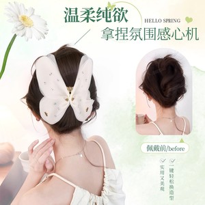 Peluca de moño para mujer con lazo transparente y clip para el cabello, peluca realista con volumen para atar en la parte trasera de la cabeza - Product Image 3