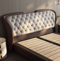 Nouveau lit king-size de luxe en cuir, style américain, pour chambre principale, design moderne haut de gamme