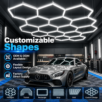 Lampe de travail LED modulaire en forme de grille hexagonale, lampe de plafond, IP66, étanche, à intensité variable, pour salon de beauté, entrepôt et atelier