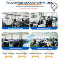 Manomètre différentiel en acier inoxydable personnalisé avec précision de 2,5 %, protection IP65, plage 0-60 kPa, professionnel DACHENG