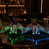 Présentoir lumineux LED personnalisé en forme d'avion pour bouteille de champagne, support VIP pour bouteille, présentoir à vin lumineux pour boîte de nuit, bar, lounge