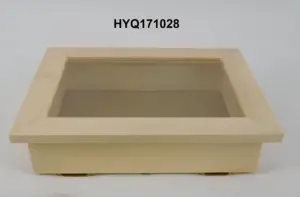 Diskon besar Kustom tampilan kasus kayu foto Shadow bingkai kotak ramah lingkungan penyimpanan kayu HY Laser ukiran 1 warna HYQ171028