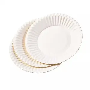 Eco friendly Louça Placas biodegradáveis para festa Custom Paper Dining Plate Thickened Sobremesa bolo prato design personalizado