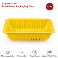 Barquette alimentaire en plastique jetable pour fruits et viandes frais, conteneur PP de supermarché, couleur personnalisée, prix d'usine