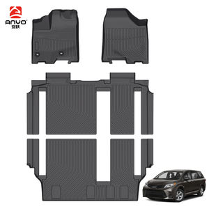 Alfombrillas para Toyota <span class=keywords><strong>Sienna</strong></span> 2013-<span class=keywords><strong>2020</strong></span>, 8 Plazas, Todo en Uno, 3D TPE, Delanteras y Traseras, de Goma, Impermeables, para Todo Clima - Product Image 1