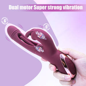 Vibratore Punto G USB Impermeabile Stimolatore Clitorideo Sexy Femminile <span class=keywords><strong>Rabbit</strong></span> con Doppio Motore e Forte Vibrazione - Product Image 5