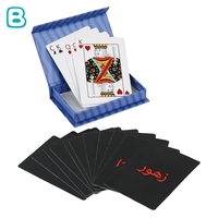 Cartes à jouer arabes écologiques et recyclables personnalisées avec logo sur mesure, boîte cadeau en papier bleu et présentoir, taille personnalisée