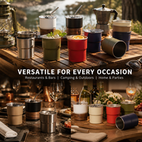 Gobelet en acier inoxydable 304 de qualité alimentaire 18/8, tasse métallique pour restaurant, gobelet de camping, tasse de fête, cadeaux de mariage
