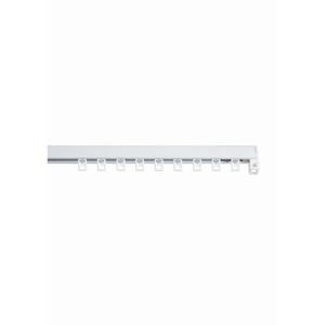 Riel de Cortina Minimalista de Plástico Blanco Reforzado de 200 cm, Antióxido - Product Image 1