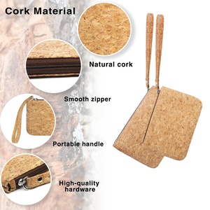 Women's RFID Vegan Leather Wallet Wholesale Eco Friendly Cork Leather Wrist Purses Cosmetic Bag <b>Wristlet</b> Purse - Product Image 2
