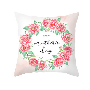 Funda de Almohada para el Día de la Madre, Funda de Almohada de Felpa con Diseño de Corazón Rosa y Flores, Funda de Cojín para Oficina, Venta al por Mayor - Product Image 5