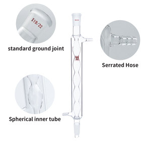 Condensador de Vidrio Borosilicato para Destilación Química, Suministros de Laboratorio Personalizables OEM, con Junta Esmerilada Estándar - Product Image 2