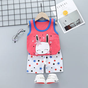 Ensemble de vêtements d'été pour bébé, gilet <span class=keywords><strong>et</strong></span> <span class=keywords><strong>pantalon</strong></span> pour enfants, vêtements en coton sans manches pour garçons <span class=keywords><strong>et</strong></span> filles - Product Image 6