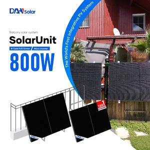 DAH SolarUnit Full Black Pv Panel System 800W Balcony Power Plant 600W Glass Mono Solar Panel Pv System