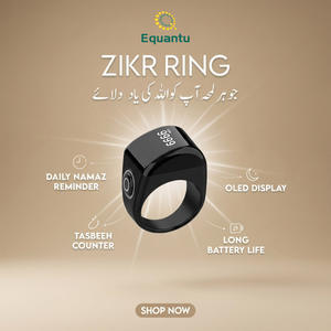 Compteur intelligent Equantu QB702 Zikr Ring, en alliage de zinc étanche, compteur de prières musulman avec anneau Tasbeeh OLED - Product Image 1