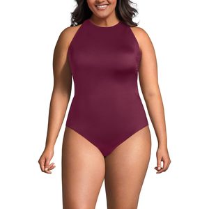 Traje de Baño de Una Pieza con Cuello Alto para Mujer, Sin Mangas, UPF50+, Spandex, Poliéster, Traje de Baño Deportivo - Product Image 1