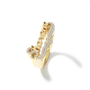 Individueller DIY-<span class=keywords><strong>Ring</strong></span> mit S925 Silber Kupfer Zirkon Eingelegter Unisex Liebesband-<span class=keywords><strong>Ring</strong></span> Vergoldet für Jubiläen - Product Image 5