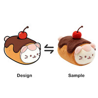 Peluche personnalisée en forme de gâteau, jouet en peluche tendance sur TikTok, peluche en forme de muffin aux fruits, peluche en forme de fraise