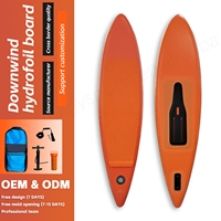 GY OEM Waterplay Orange Carbon Fiber 6'7"/6'6\" Planche de foil gonflable pour hydrofoil, wingfoil, kitesurf, downwind et SUP, résistante à l'eau salée