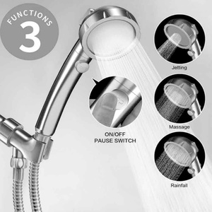 High Pressure Handheld Shower Head with ON/OFF <b>Switch</b> Adjustable Angle Bracket Showerhead 3 Spray Modes Handheld Combo - Product Image 4