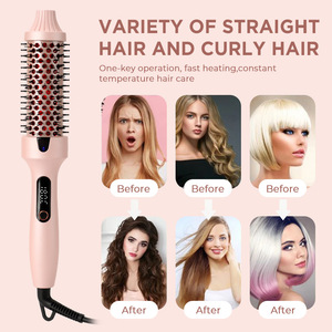 หวีจัดแต่งทรงผมปรับอุณหภูมิได้หลายระดับ พร้อมหน้าจอ LCD ดิจิตอล 180-210 องศาเซลเซียส สำหรับผมแห้ง เพิ่มวอลลุ่ม และยืดผมให้ตรง - Product Image 4