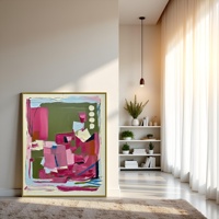 Peinture à l'huile abstraite faite à la main sur toile, personnalisée en gros, pour salon, hôtel, art mural, nature morte, imperméable et écologique
