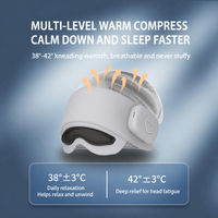 Masseur de tête électrique mains libres 3D à air comprimé, pression atmosphérique, compresse chaude, température réglable, alimenté par USB, type casque