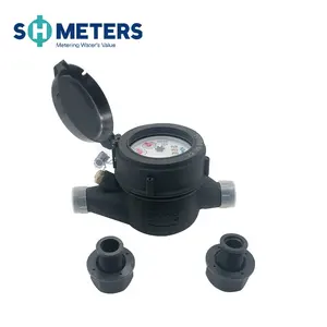Medidor de água fria dn15mm, medidor de água doméstico de plástico multijato de discagem seca, medidores multi jato para casa ip68