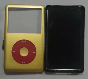 Gold黒BackカバーHousingフロントカバーとクリック赤iPod 6 7th Classic 80ギガバイト160ギガバイト128ギガバイト256ギガバイト