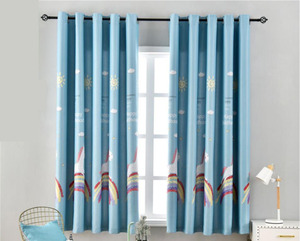 Rideaux occultants style méditerranéen en polyester, courts, ombrage complet, pour garçons, chambre d'enfants, fille, <span class=keywords><strong>baie</strong></span> vitrée, nouvel arrivage - Product Image 2