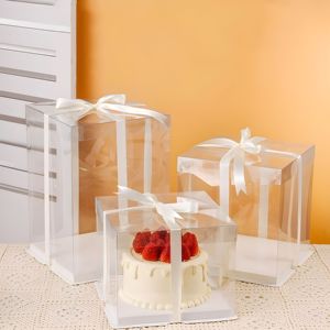 Bán Buôn Tùy Chỉnh Kích Thước Rõ Ràng Bánh Bao Bì Hộp Chất Lượng Cao Trong Suốt Bánh Hộp Hot Bán Bánh Sinh Nhật Hộp - Product Image 2