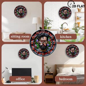 Round Wooden <b>Wall</b> <b>Clock</b> 25x25Cm Modern Rustic <b>Silent</b> Home Cafe Bar Decor - Product Image 5