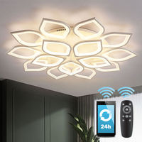 Plafonnier LED moderne en fer forgé à motif floral pour cuisine, chambre, salon, éclairage intelligent, télécommande, montage en surface, IP33