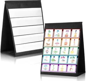 Dual-Sided Heavy-Duty Eco-Friendly Black American Style <b>Tabletop</b> Stand 5 Straps Durable Pocket Chart Display Foldable Wall - Product Image 4