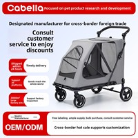 Poussette pour grand chien, pliable, portable, en métal, pour les sorties, pour chiens blessés ou âgés