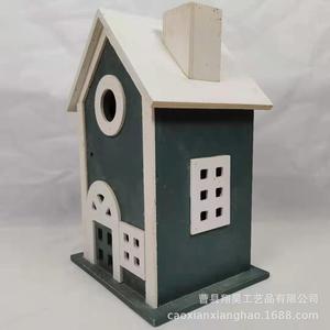 Comedero para Pájaros de Madera, Pintado de Azul, de Madera Contrachapada, Independiente, para Exteriores, Casa para Pájaros de Jardín Xh 111 - Product Image 3
